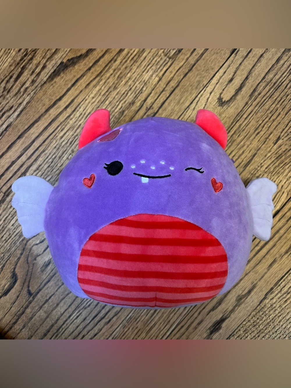 Original Squishmallows Atwater Love Monster 8" Plush Valentine's Vampire Wink